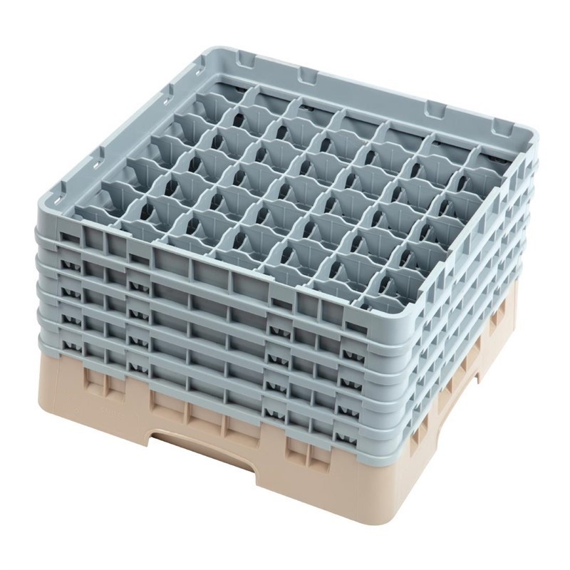 Casier à verres 49 compartiments Camrack Cambro beige hauteur max 257mm