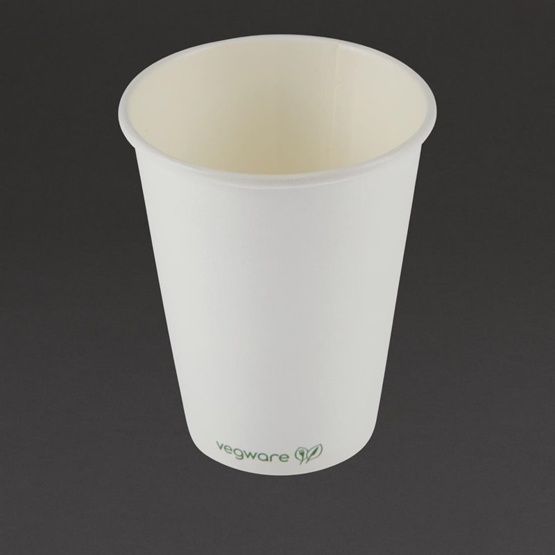 1000 Gobelets boissons chaudes compostables Vegware blancs 34 cl (x1000)