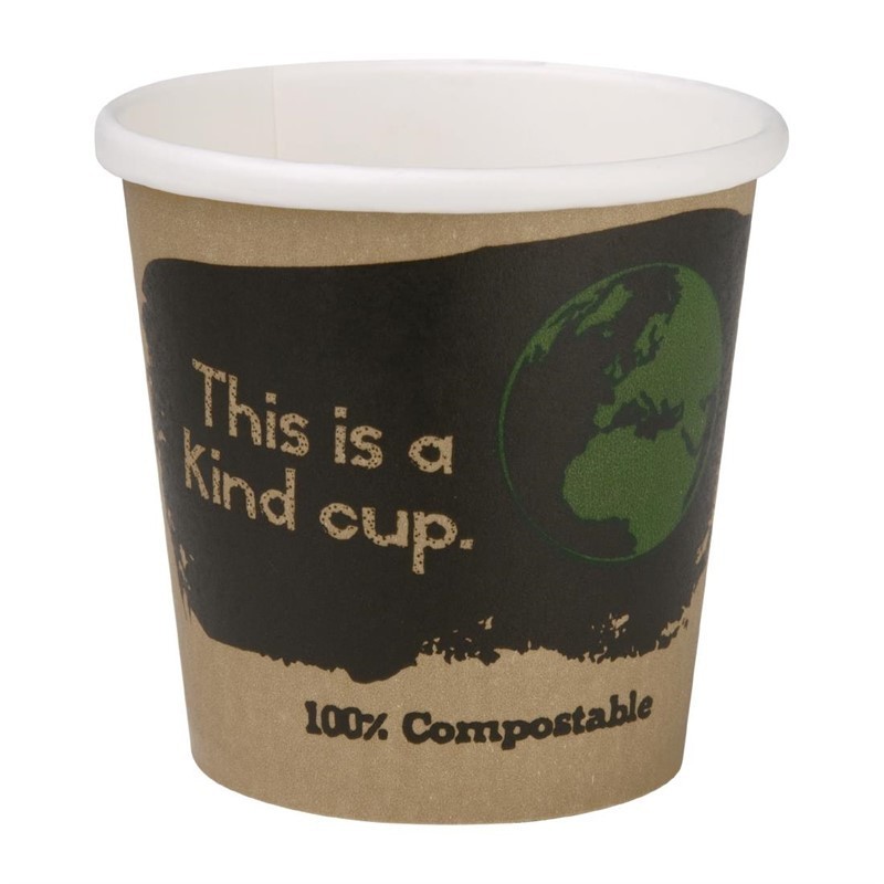 Gobelets espresso compostables en PLA simple paroi Fiesta Green 113ml (x50)