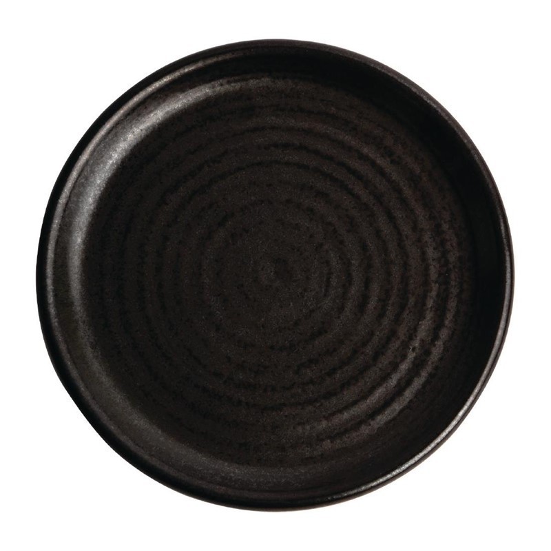 6 Assiettes plates noir mat Olympia Canvas 18 cm 