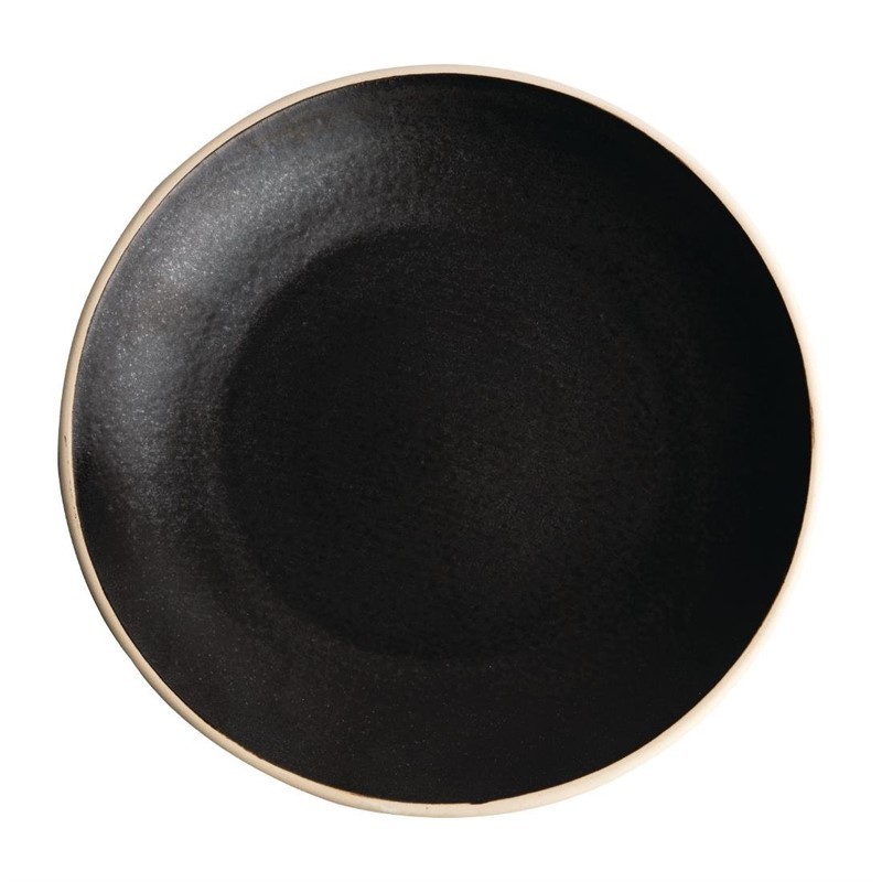 6 Assiettes coupes noir mat Olympia Canvas 27 cm 