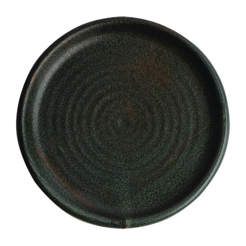 6 Assiettes plates vert bronze Olympia Canvas 18 cm 