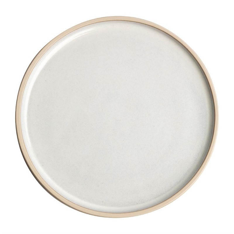 6 Assiettes plates bord droit blanc Murano Olympia Canvas 18 cm