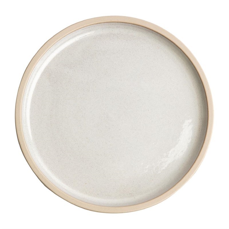 6 Assiettes plates bord droit blanc Murano Olympia Canvas 25 cm 