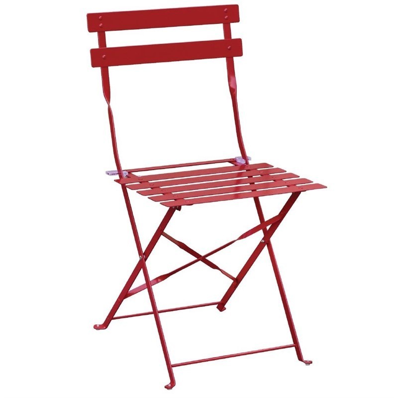 2 Chaises de terrasse en acier Bolero rouges