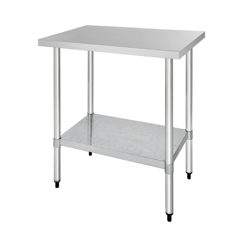 Table en acier inoxydable sans rebord Vogue 900 x 700mm