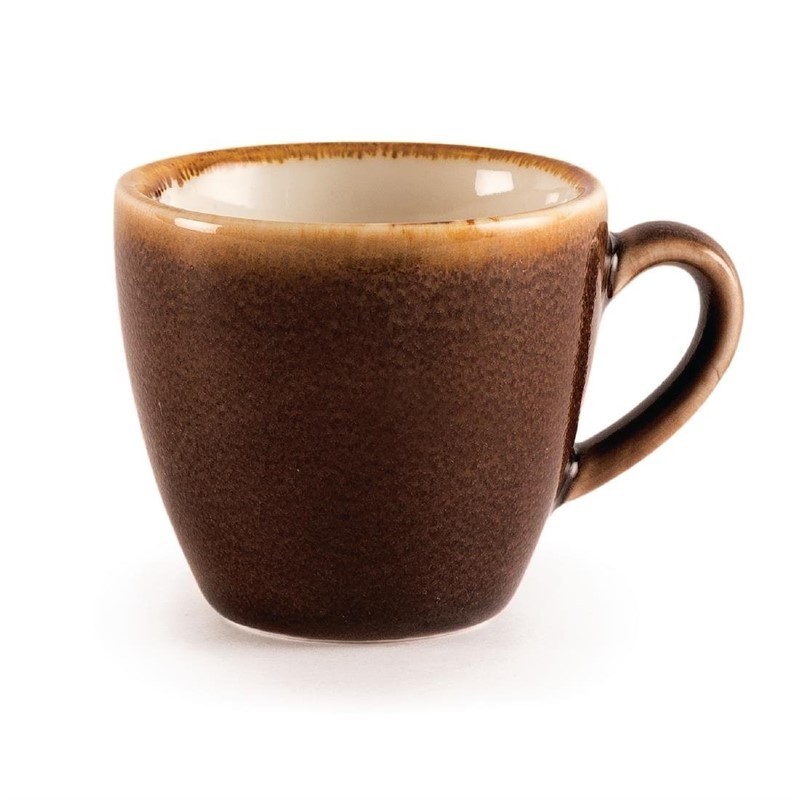 6 Tasse à espresso couleur écorce Olympia Kiln 85ml
