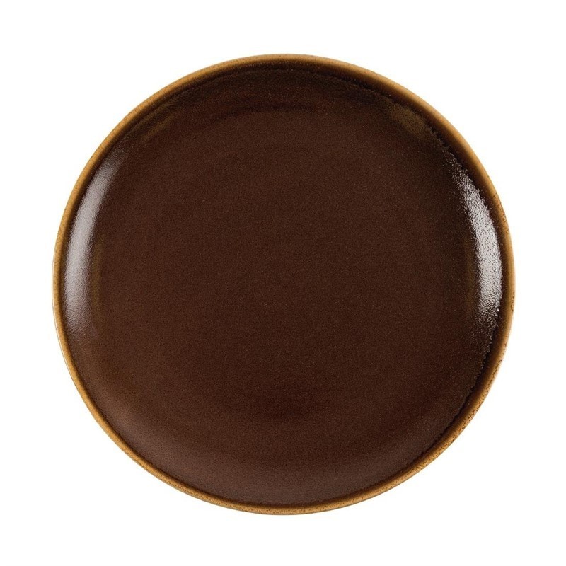 Assiette plate ronde couleur écorce Olympia Kiln 280mm