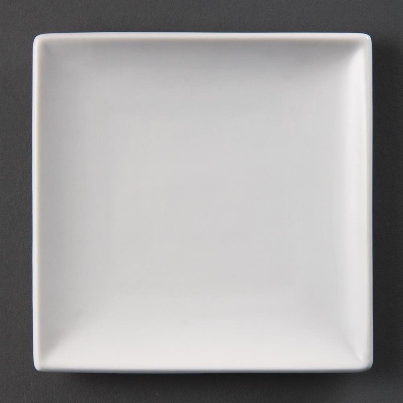12 Assiettes carrées blanches Olympia 140mm