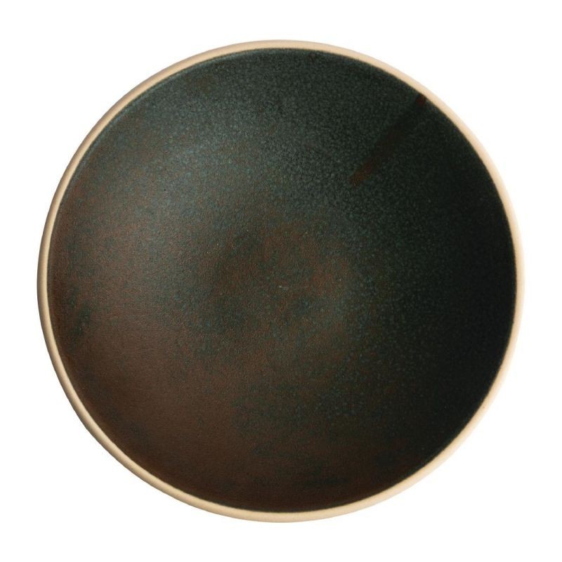 6 Assiettes creuses vert bronze Olympia Canvas 20 cm 