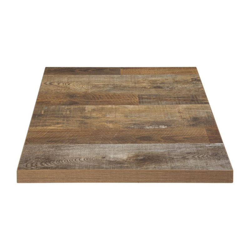 Plateau de table carré Bolero effet bois vieilli - 60 cm