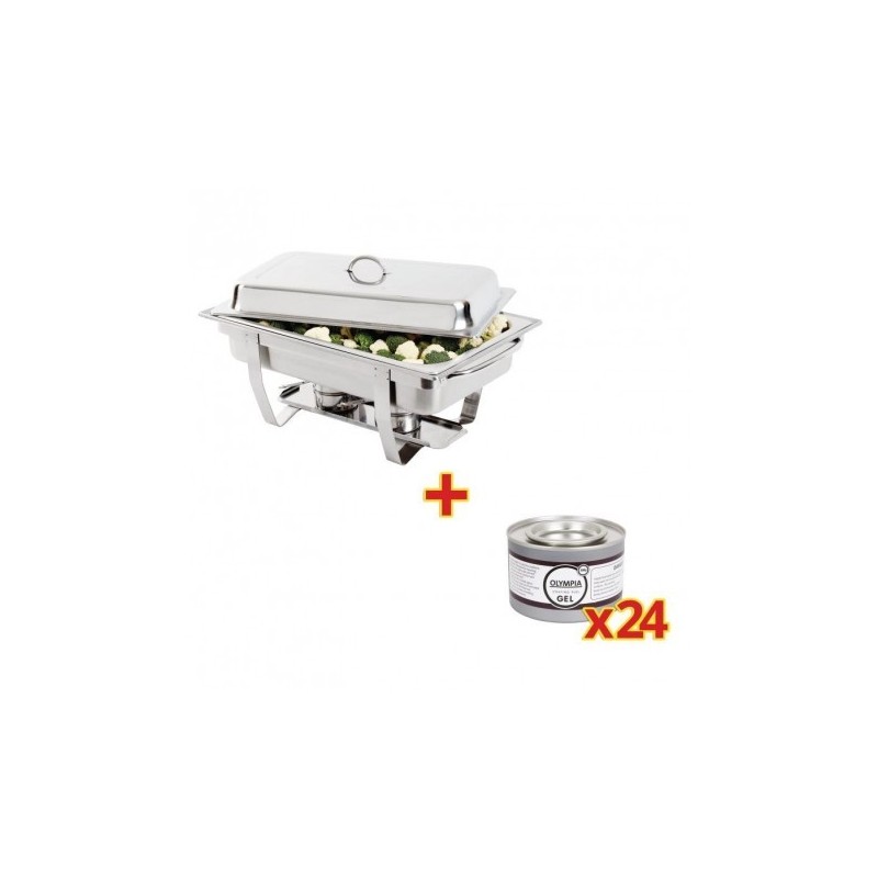 OFFRE SPÉCIALE Chafing dish Milan Olympia GN 1/1 + 24 capsules de gel combustible