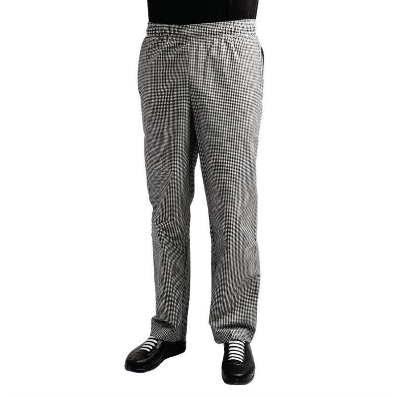Pantalon de cuisine Whites Easyfit à petits carreaux noirs XL