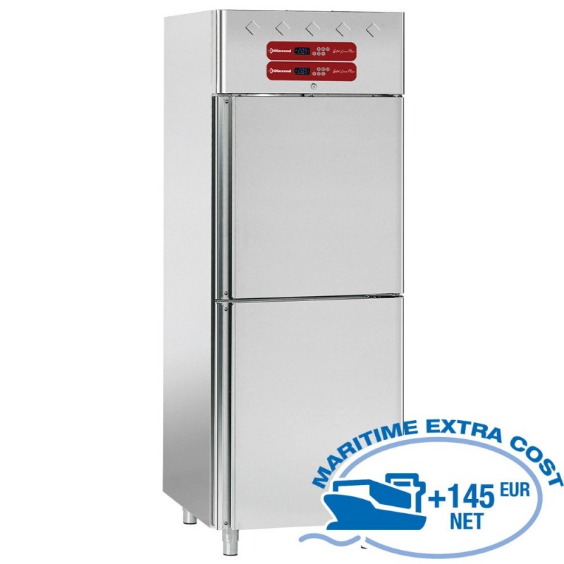 Armoire frigorifique et à poissons 2x 350 litres, 2x 1/2 portes GN 2/1 & 1/1