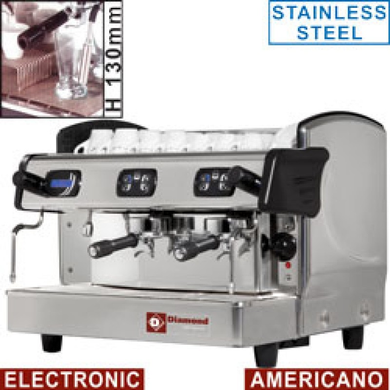 Expresso coffee machine 2 groups h130mm, auto. (with display)