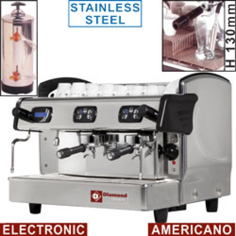 Machine à café expresso 2 groupes, avec display