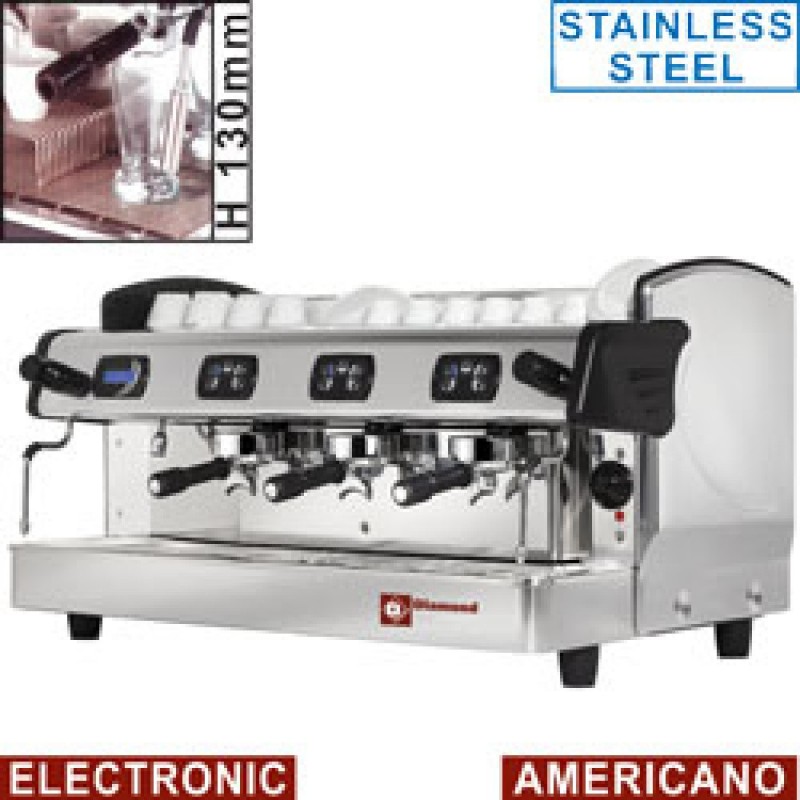 Expresso coffee machine 3 groups h130mm, auto. (with display)