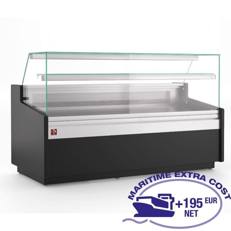 Comptoir vitrine ventilé, avec réserve - NOIR