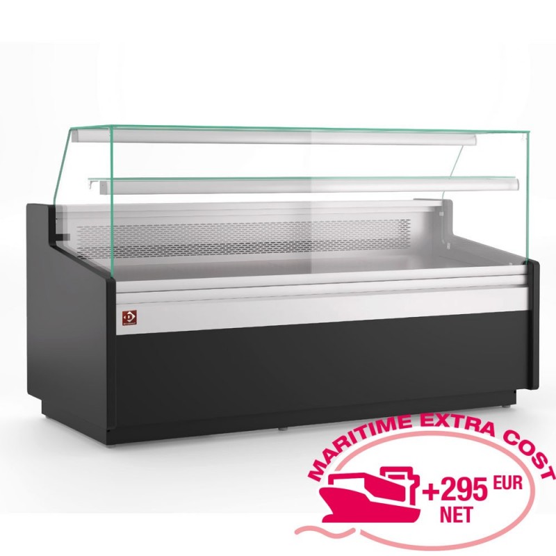 Comptoir vitrine ventilé, avec réserve - NOIR