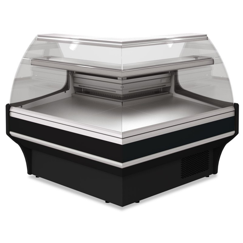 Angle ouvert 90°, ventilé, vitre basse – NOIR
