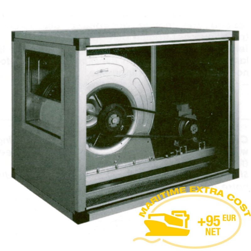 Ventilateur centrifuge avec caisson isolé, transmission à courroie,2 vitesses, 4500 M3/h