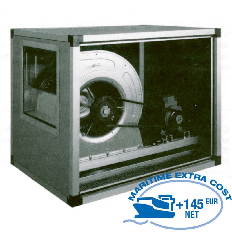Ventilateur centrifuge avec caisson isolé, transmission à courroie,2 vitesses, 6000 M3/h