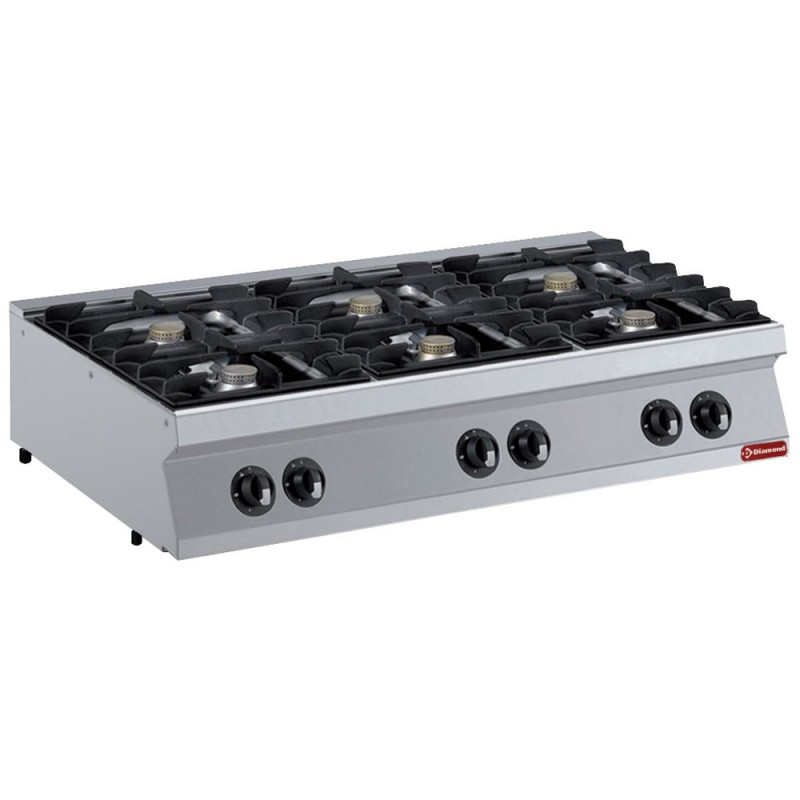 Cuisinière 6 feux gaz, Bruleurs 6x 5,5 kW -TOP-AGA