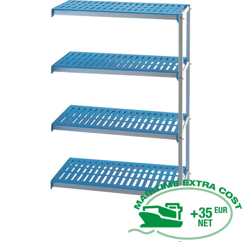 Rayonnage angulaire en aluminium anodisé GN 4 niveaux "Modular Rack