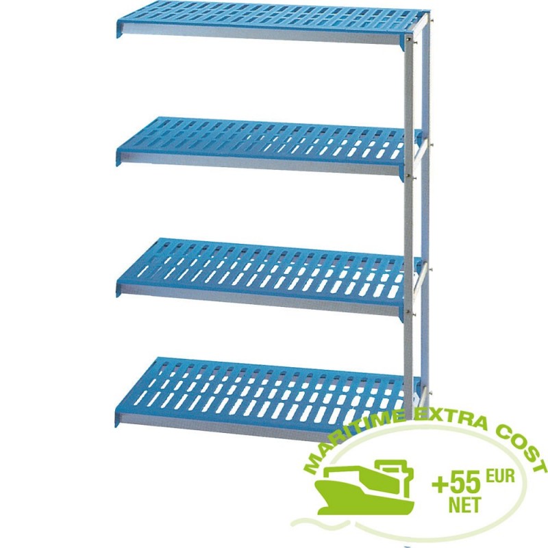 Rayonnage angulaire en aluminium anodisé 4 niveaux "Modular Rack"