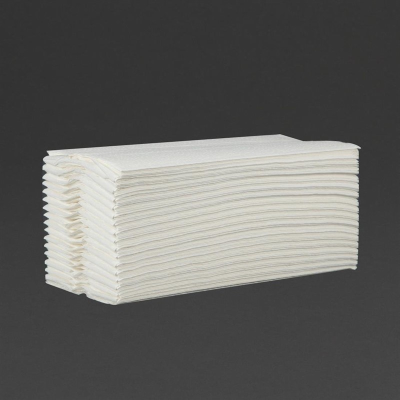 15 Essuie-mains 2 plis pliage en C 160 feuilles blanc Jantex