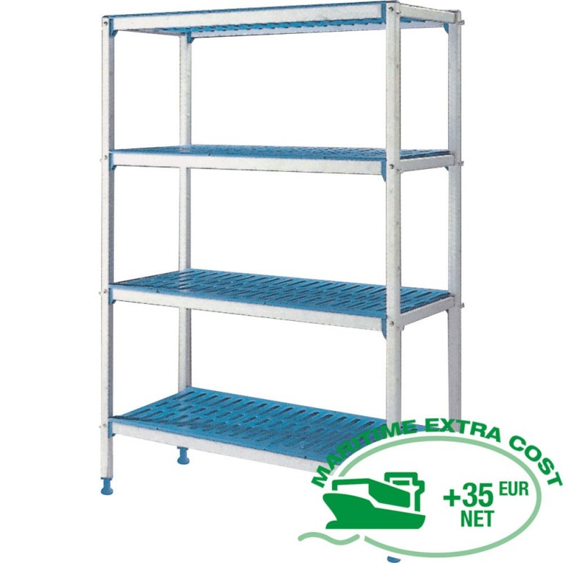 Rayonnage linéaire en aluminium anodisé 4 niveaux "Modular Rack"