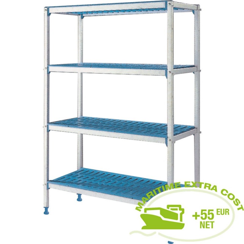 Rayonnage linéaire en aluminium anodisé GN 4 niveaux "Modular Rack"