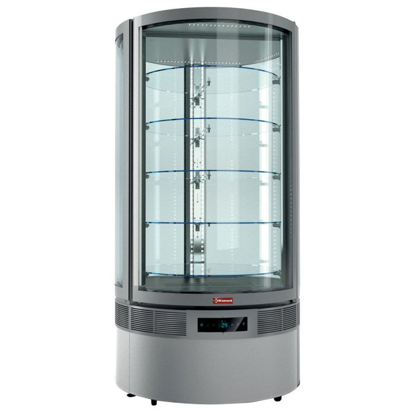 Vitrine cylindrique "FULL vitrée", 5 niveaux, ventilée