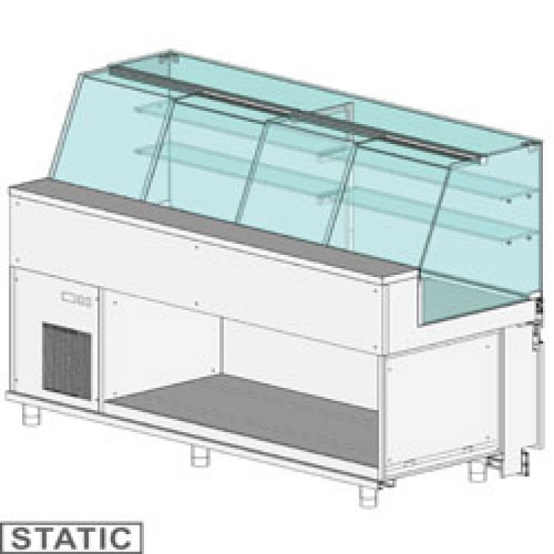 Comptoir vitrine réfrigéré EN & GN, vitre haute, statique, sans réserve