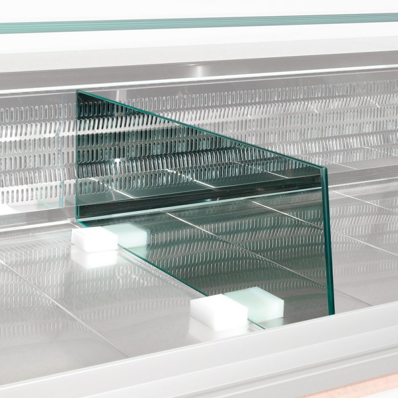 Séparation exposition (ventilé) en verre (L.660 mm)