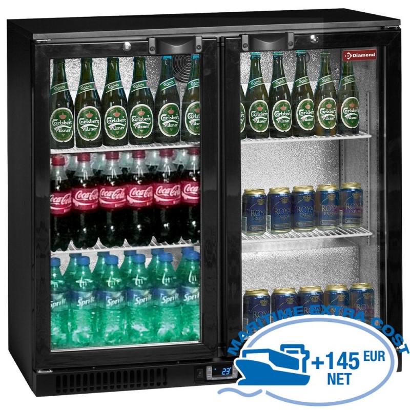 Refroidisseur de bouteilles ventilé, "Back Bar" 2 portes battantes