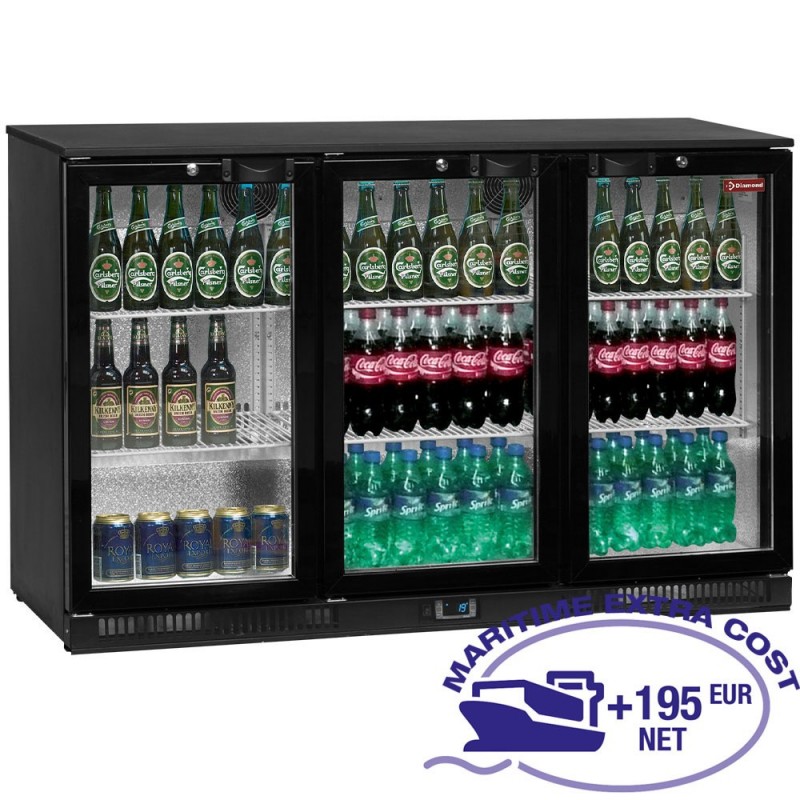 Refroidisseur de bouteilles ventilé, "Back Bar" 3 portes battantes
