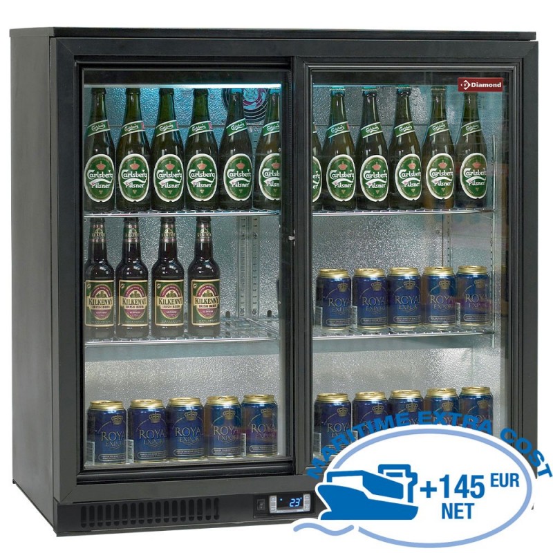 Refroidisseur de bouteilles, 2 portes coulissantes