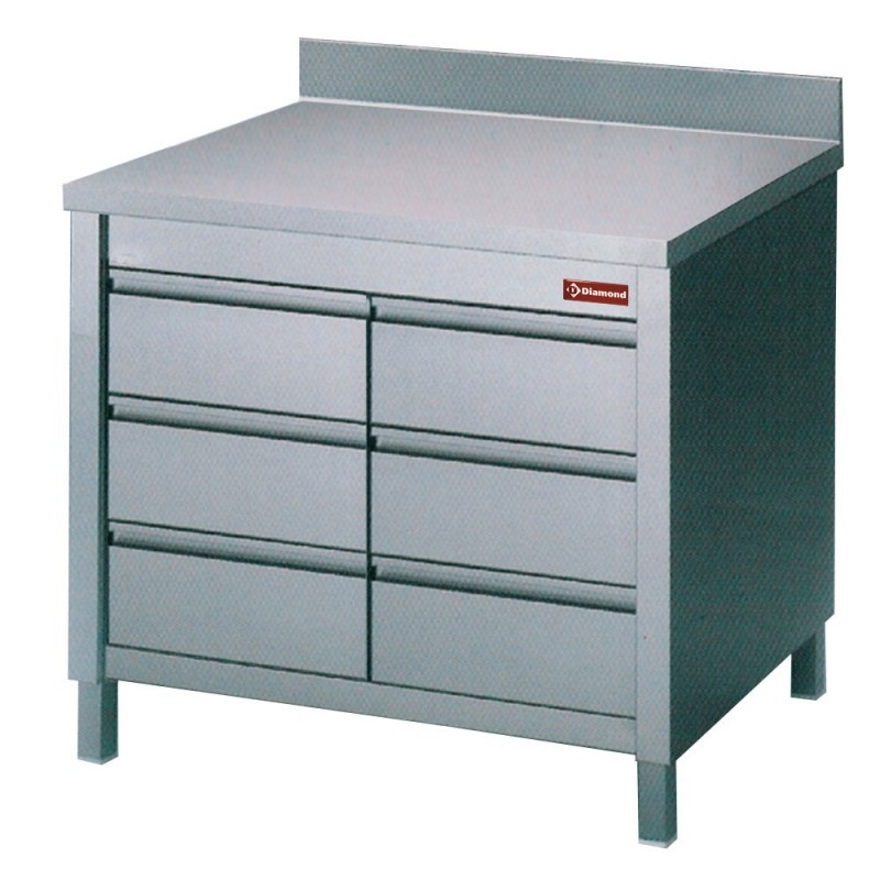 Table sur armoire avec 6 tiroirs GN1/1