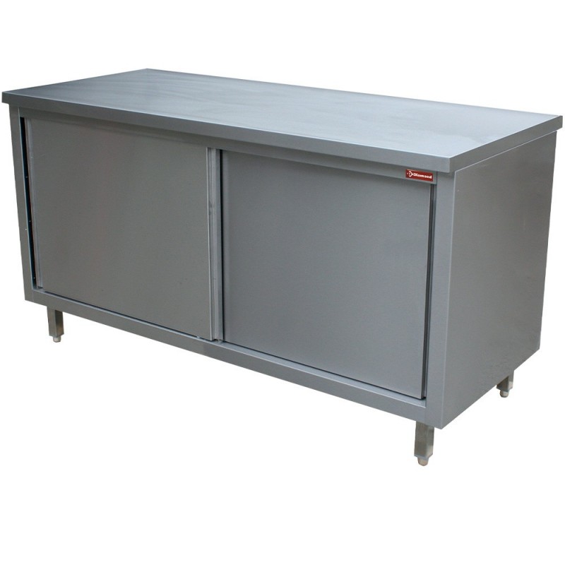 Table armoire neutre, portes coulissantes, "traversante centrale"