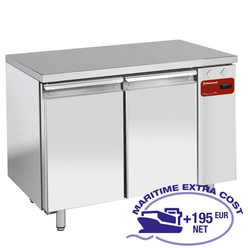 Table frigorifique, ventilée, 2 portes EN 600x400, (Sans groupe)