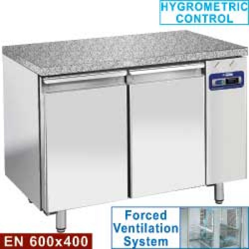 Table frig., vent., 2 portes EN 600x400 - Top en granit (Sans groupe)