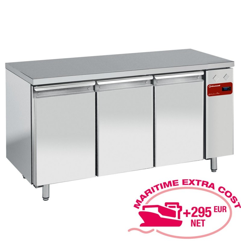 Table frigorifique, ventilée, 3 portes EN 600x400, (Sans groupe)