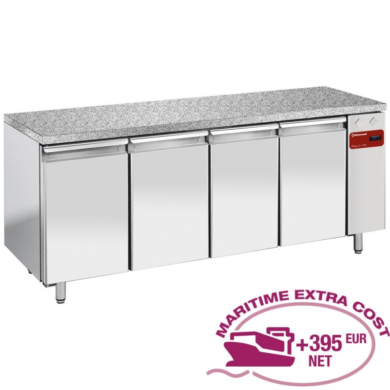 Table de cong., vent.,4 portes EN 600x400 - Top en granit (Sans groupe)