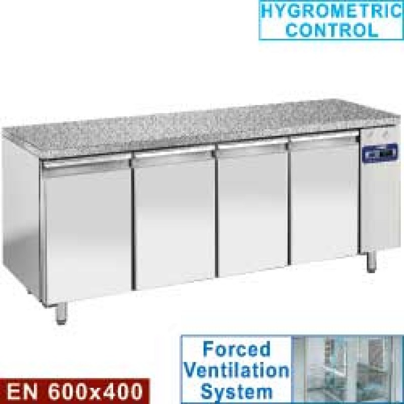 Table frig., vent.,4 portes EN 600x400 - Top en granit (Sans groupe)