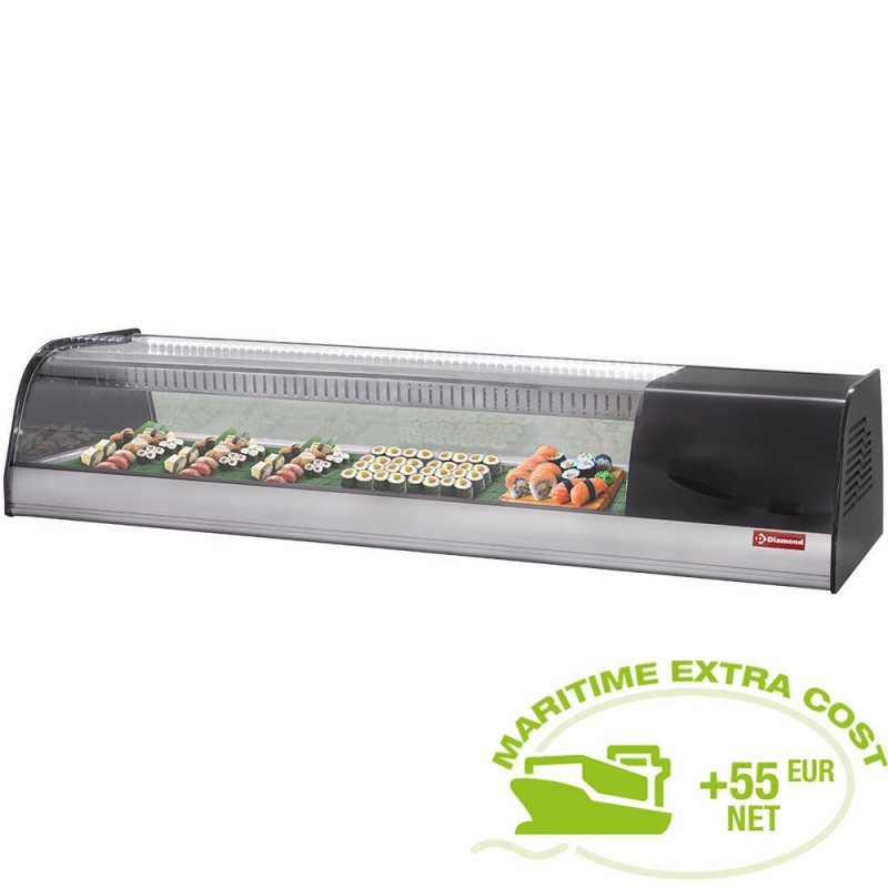Vitrine réfrigérée pour sushi, double fond perforé (inclus)