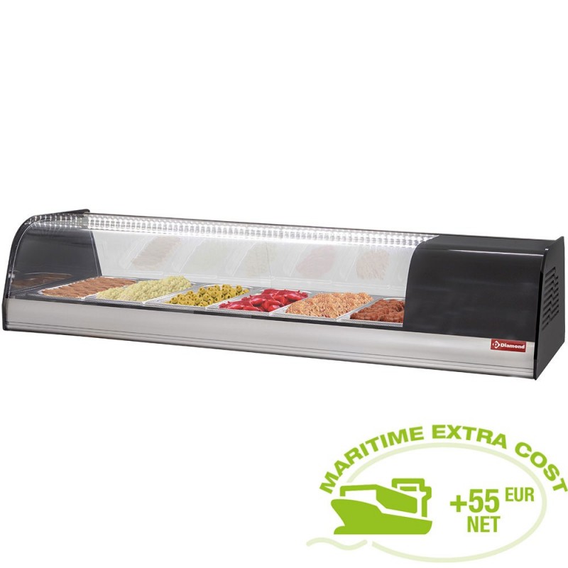 Vitrine à tapas réfrigérée, 6x GN 1/3 - 40 mm (inclus)