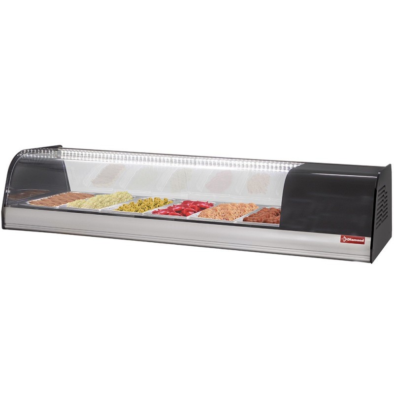Vitrine à tapas réfrigérée, 8x GN 1/3 - 40 mm (inclus)