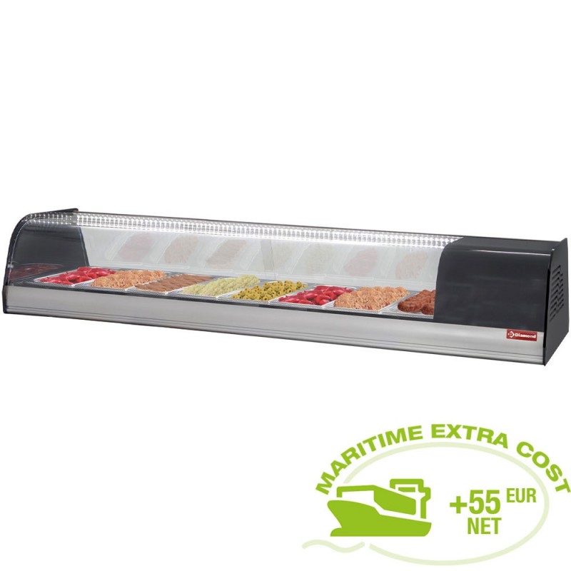 Vitrine à tapas réfrigérée, 8x GN 1/3 - 40 mm (inclus)