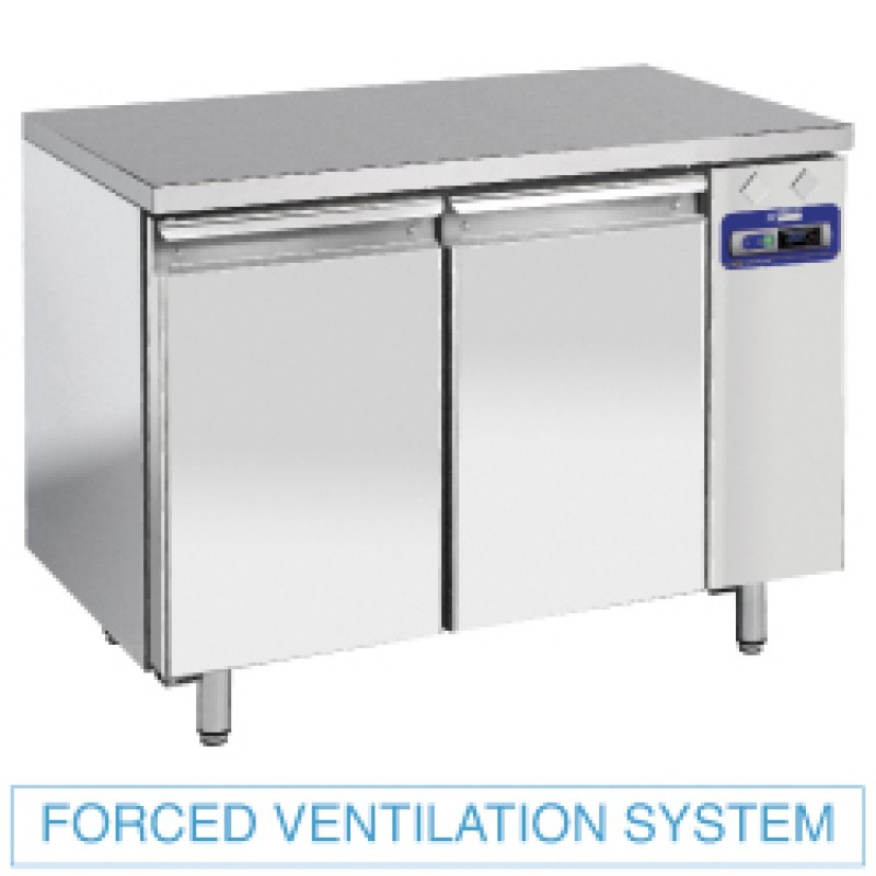 Tables frigorifiques, ventilées, 2 portes GN 1/1, (sans groupe)